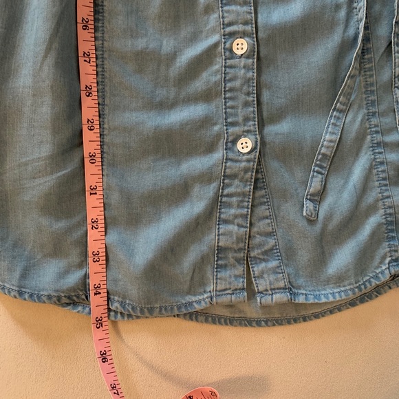 Guess soft denim button up dress with tie waist - Picture 8 of 14